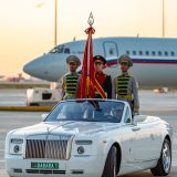 Russiýa Federasiýasynyň wekiliýeti 748-nji atyjylyk polkunyň söweşjeň baýdagyny ýurdumyza getirdi