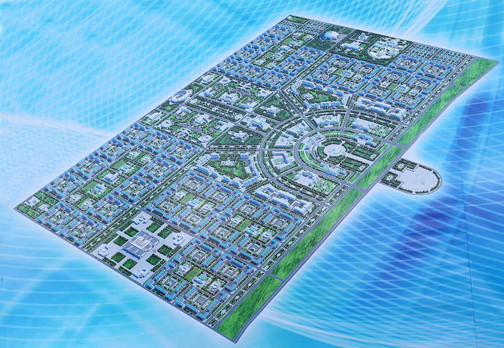 Ahal welaýatynyň täze dolandyryş merkezinde guruljak binalar