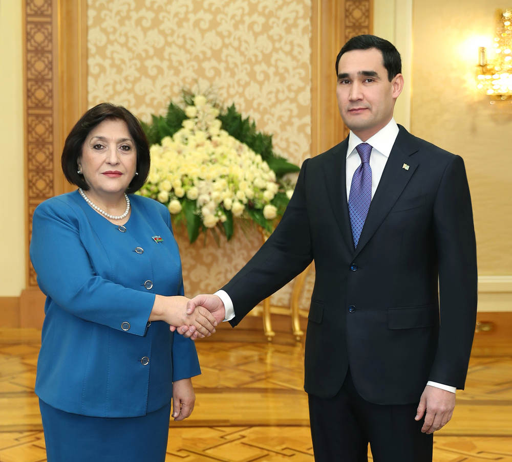 Türkmenistanyň Prezidenti Azerbaýjan Respublikasynyň Milli Mejlisiniň başlygyny kabul etdi