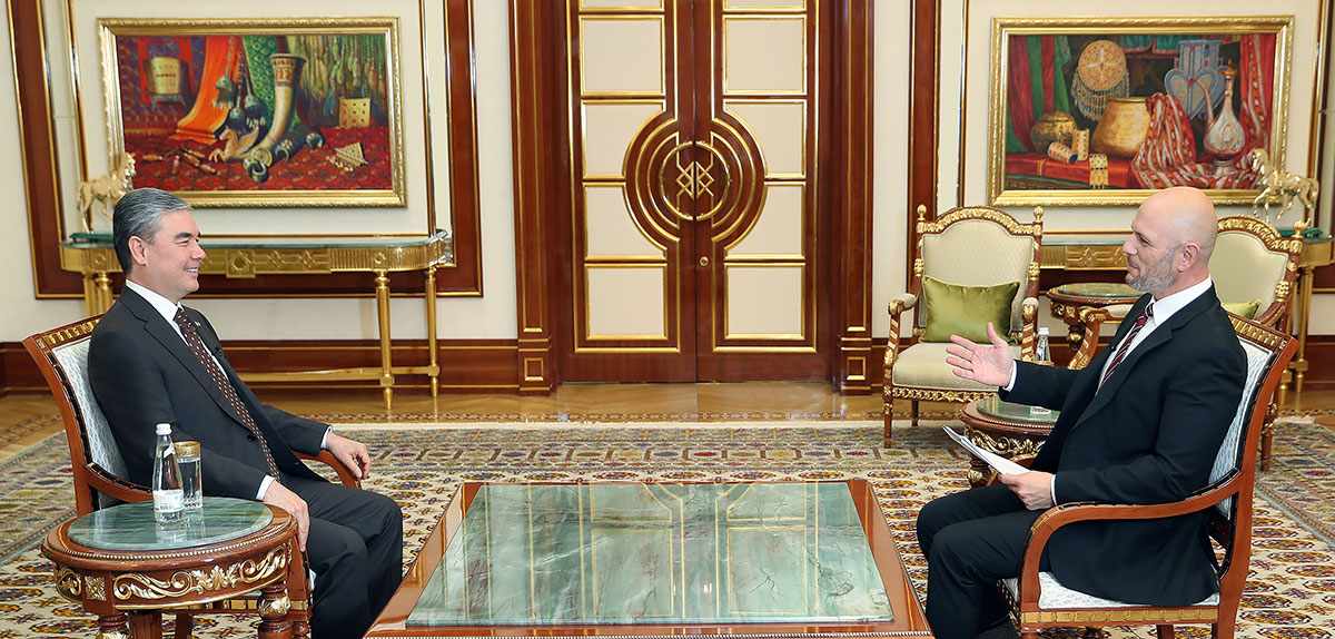 Türkmenistanyň Prezidenti Türkiýäniň döwlet teleradiokompaniýasynyň «TRT World» teleýaýlymynyň sowallaryna jogap berdi