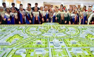 Ahal welaýatynyň täze edara ediş merkeziniň gurluşygynyň ýaýbaňlandyrylmagy mynasybetli dabaralar