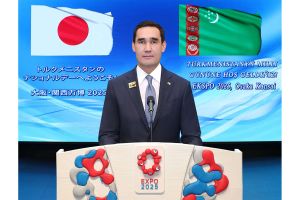 Hormatly Prezidentimiz Bütindünýä sergisinde Türkmenistanyň Milli gününiň açylyş dabarasynda çykyş etdi