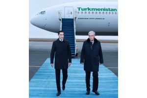 Hormatly Prezidentimiz Serdar Berdimuhamedowyň Gazagystan Respublikasyna döwlet sapary başlandy